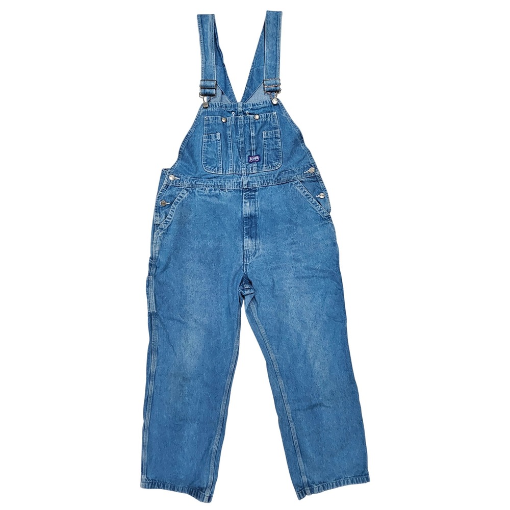 Big Smith Men 38x30 Blue Denim Bib Overalls Workwear Utility B94028SW